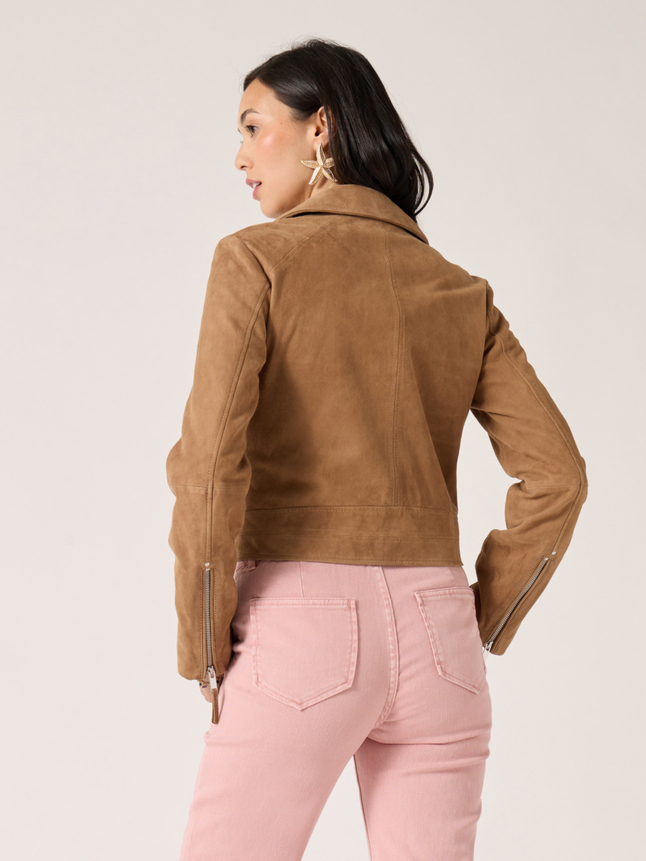 Veste en cuir suédé