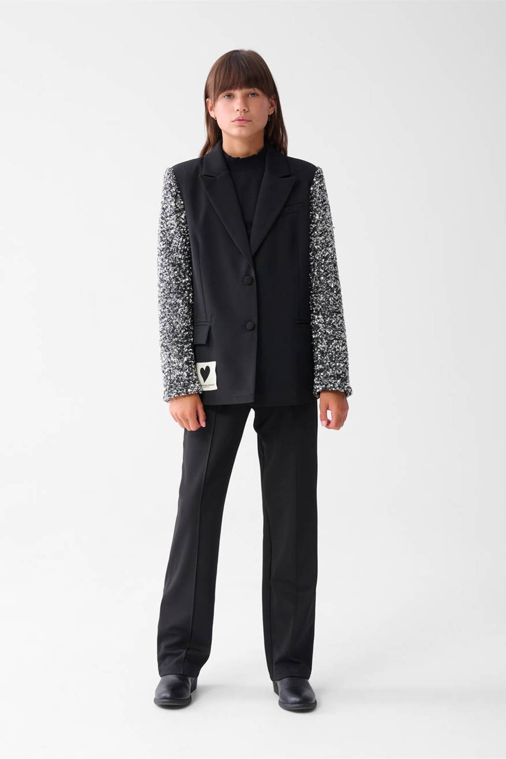 Shoeby regular blazer blazer zwart pailletten
