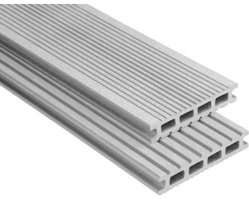 Konsta WPC terrasplanken Futura holle kamerprofiel geborsteld 26x145 mm (verkoop per meter van 1,00 m tot max. 6,00 m) grijs