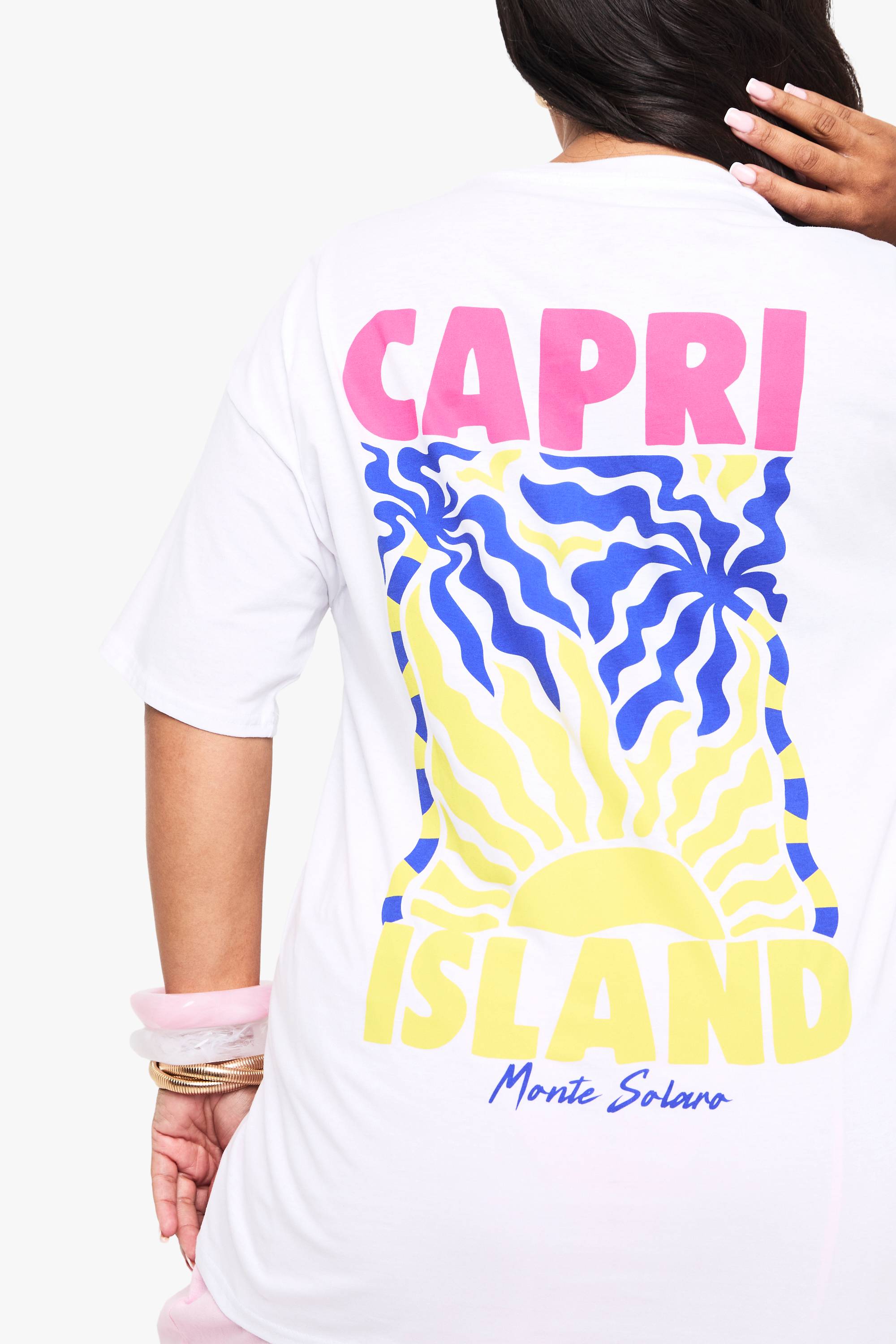boohoo T-shirt surdimensionné Plus Capri