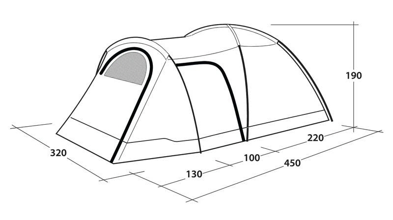 Outwell Cloud 5 Plus Kuppelzelt für 5 Personen dunkelgrün