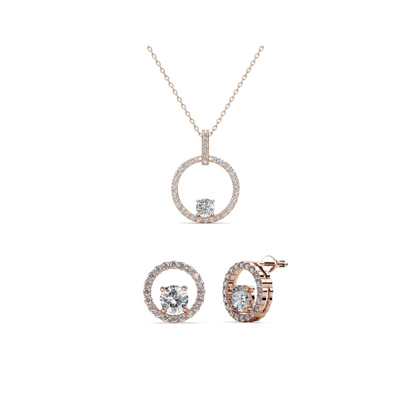 Parure et Coffret Desiree - Or Rosé et Cristal