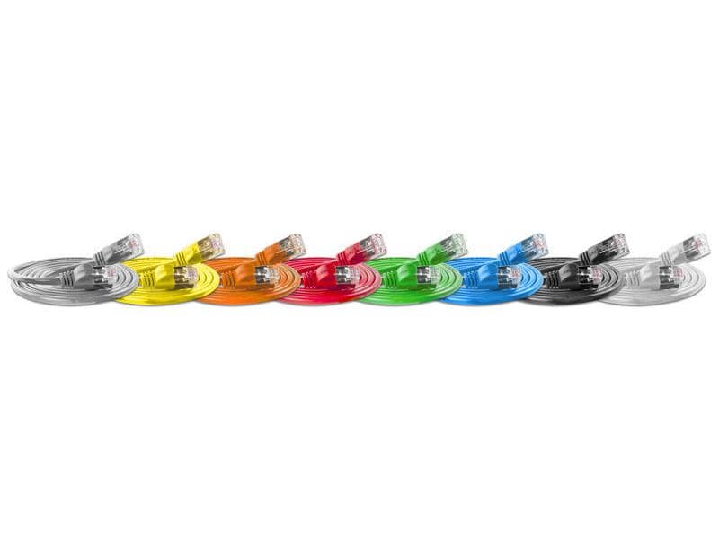 SLIM Slimpatchkabel RJ-45 - RJ-45, Cat 6, U/FTP, 1.5 m, Ora Geschirmtes Cat 6 Twisted-Pair-Kabel (U/FTP) mit Klinkenschutz