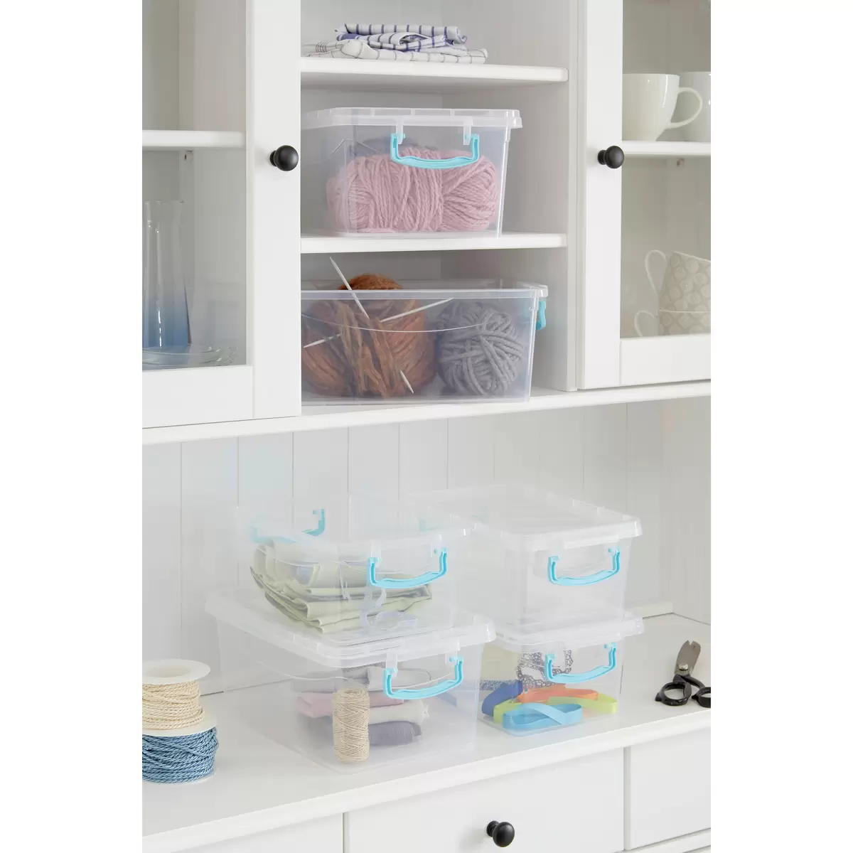 Aufbewahrungsboxen Homezone blau,transparent