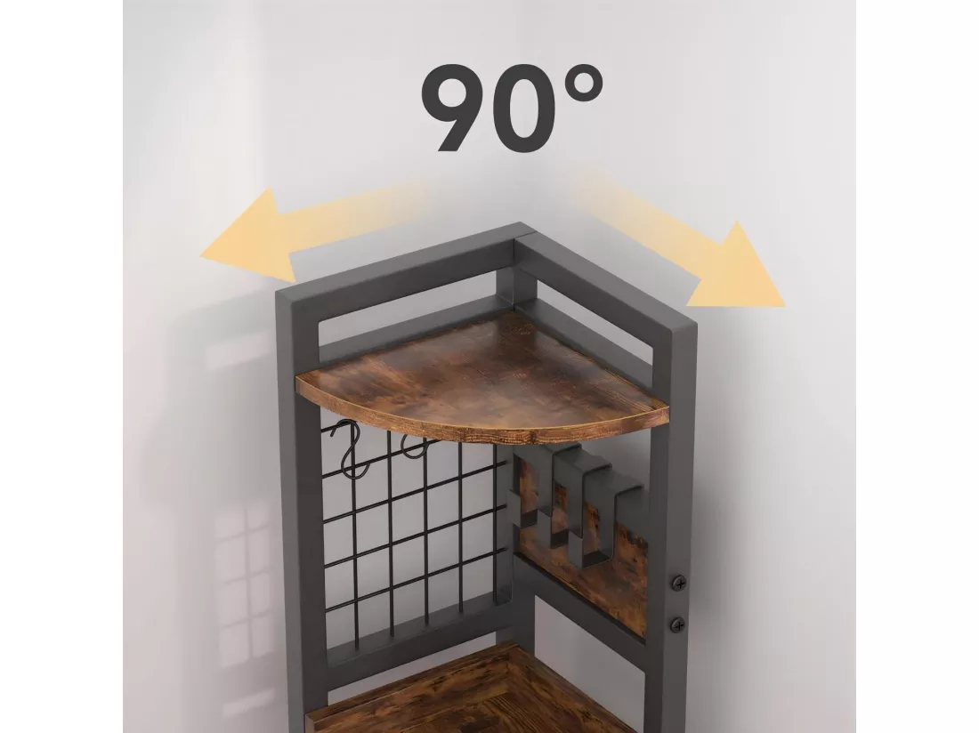 Etagère d'angle, 5 cases, Étagère Polyvalente pour Présentoir, Porte-Plante pour Salon, Meuble de Rangement, 30x30x150cm