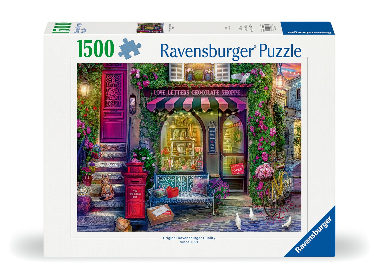 Ravensburger - Puslespil Love Letters Chocolate Shop 1500 brikker