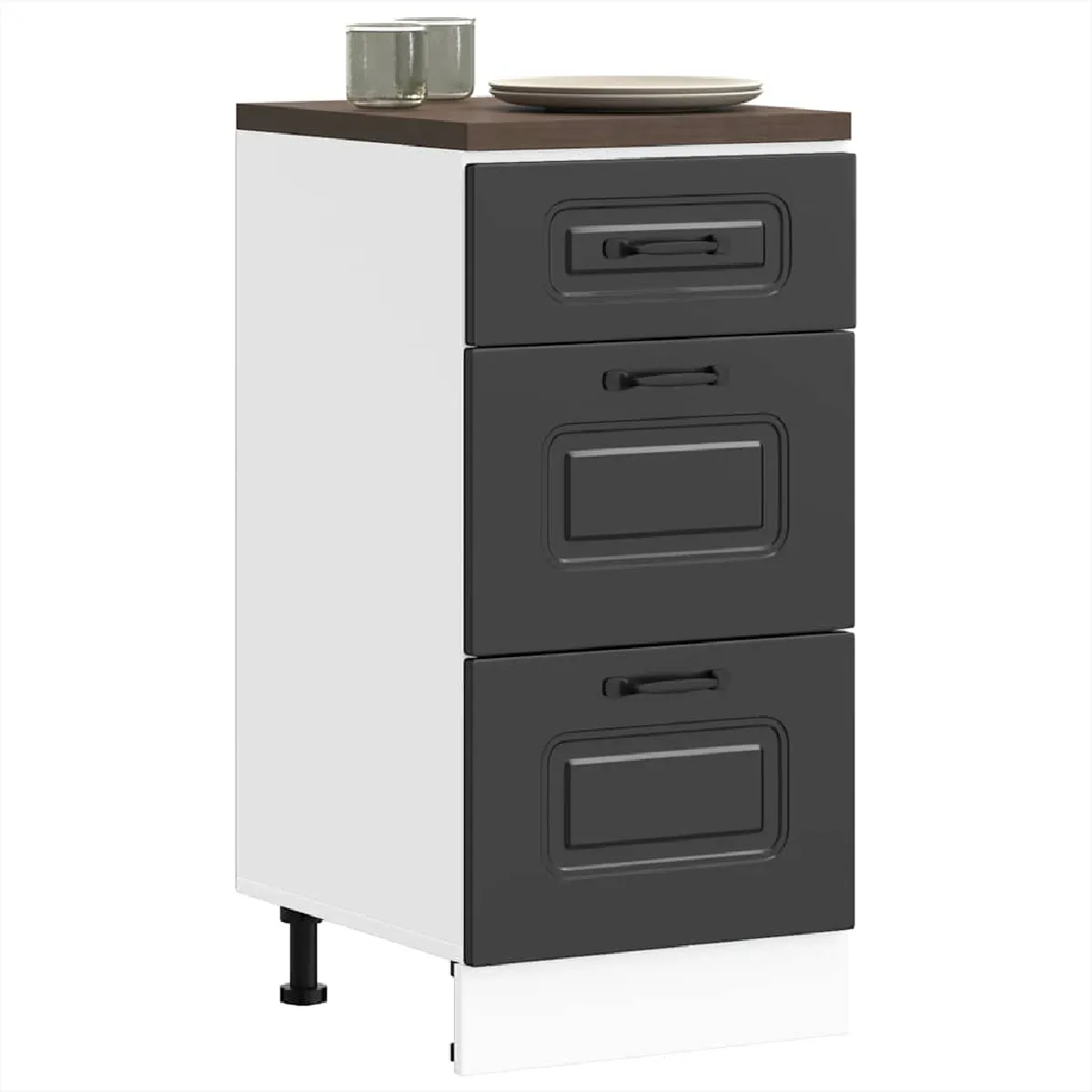 VidaXL Armoire Cuisine Kalmar Noir