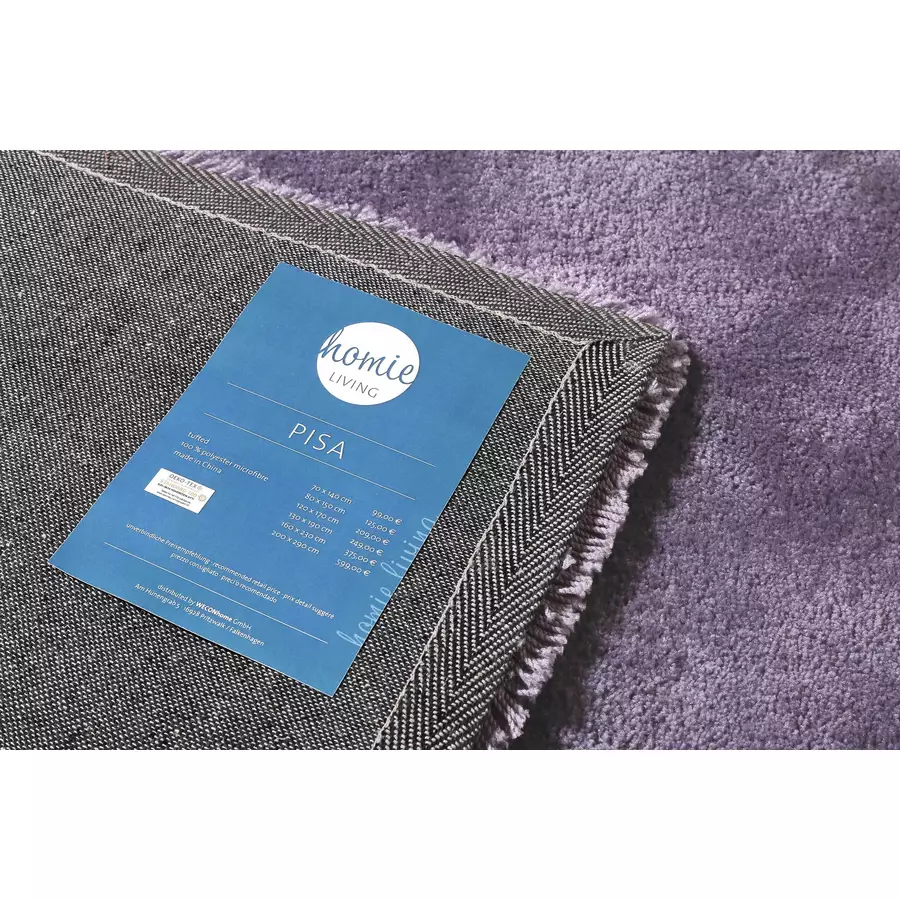 Homie Living Hochflorteppich Pisa violett flieder