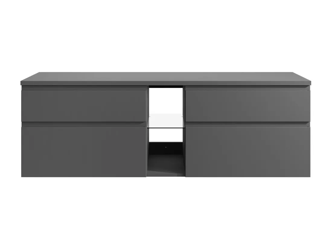 Meuble sous vasque suspendu - Gris - 150 cm - MAGDALENA II