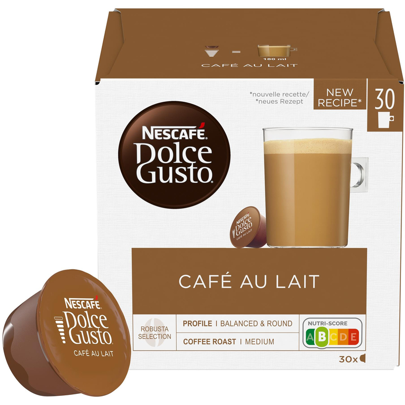 Nescafé Kaffeekapseln Dolce Gusto Café au lait, 30 Stück