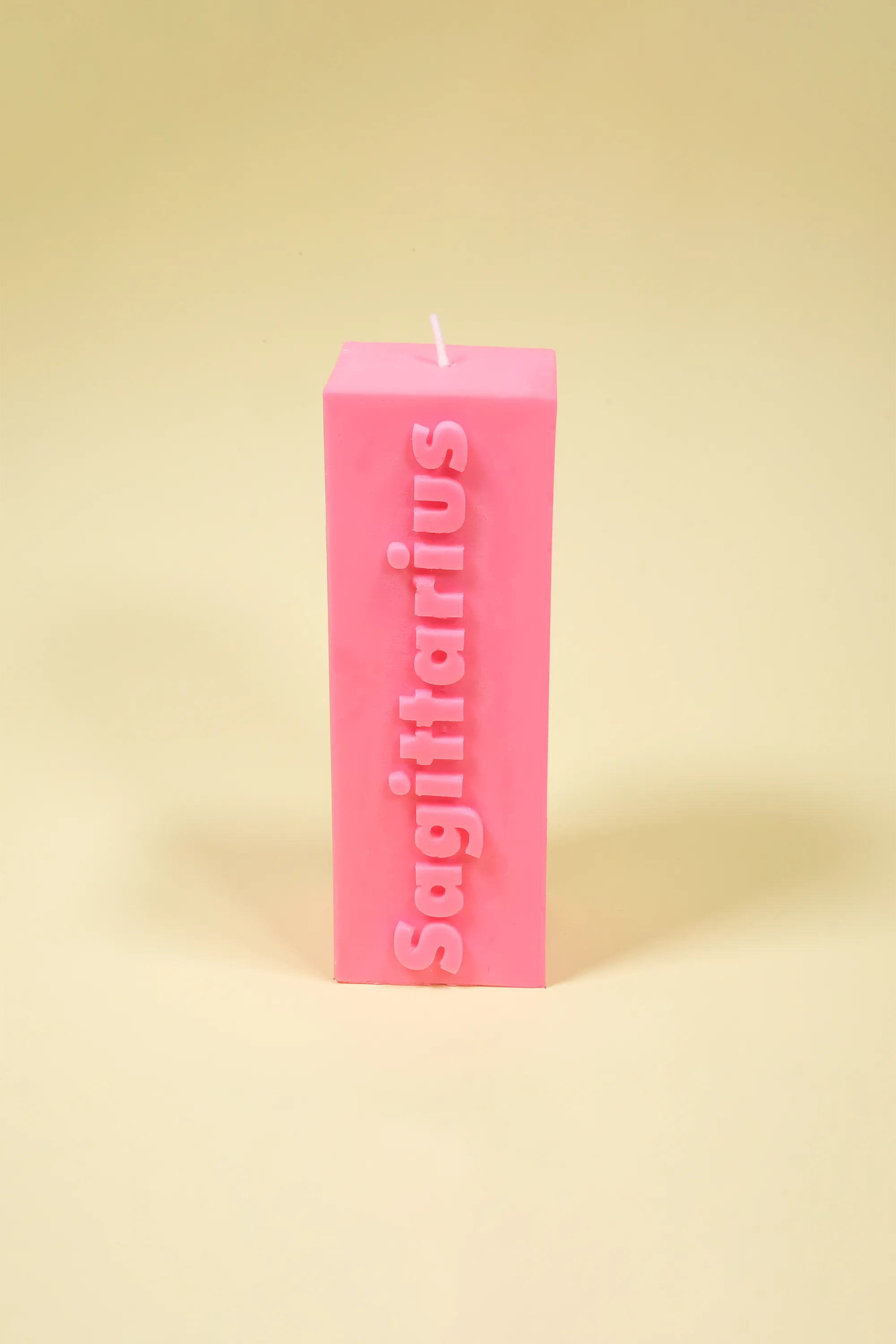 FLAMINGO CANDLES Bougie SAGITTARIUS ZODIAC BLOCK PILLAR CANDLE Rose