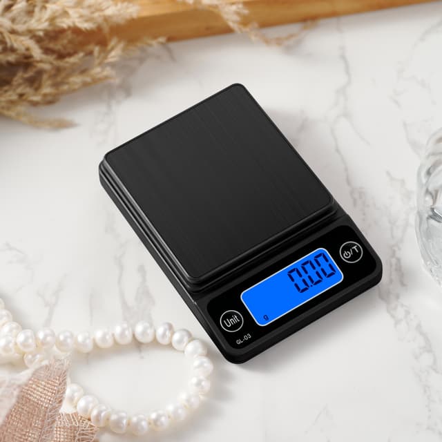 Høj præcisions smykkevægt bærbar elektronisk vægt, lille kaffevægt Sort M 500g / 0.1g