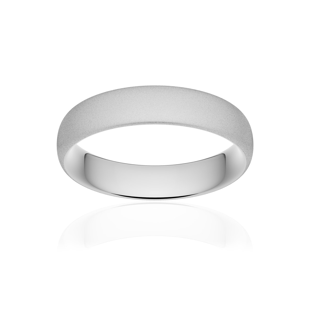 Alliance platine 950 sablé ruban confort 5 mm