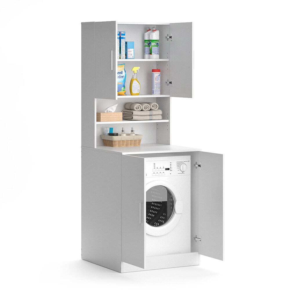 Vicco Waschmaschinenschrank Liana weiß Badschrank Hochschrank Badregal Überbau