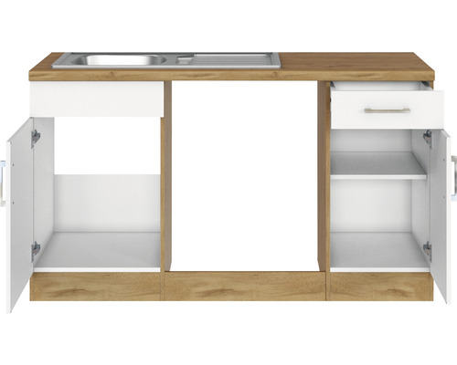 Held Furniture hoekkeuken zonder apparatuur Sorrento 210 cm wit mat gedemonteerde variant omkeerbaar 1018.6279