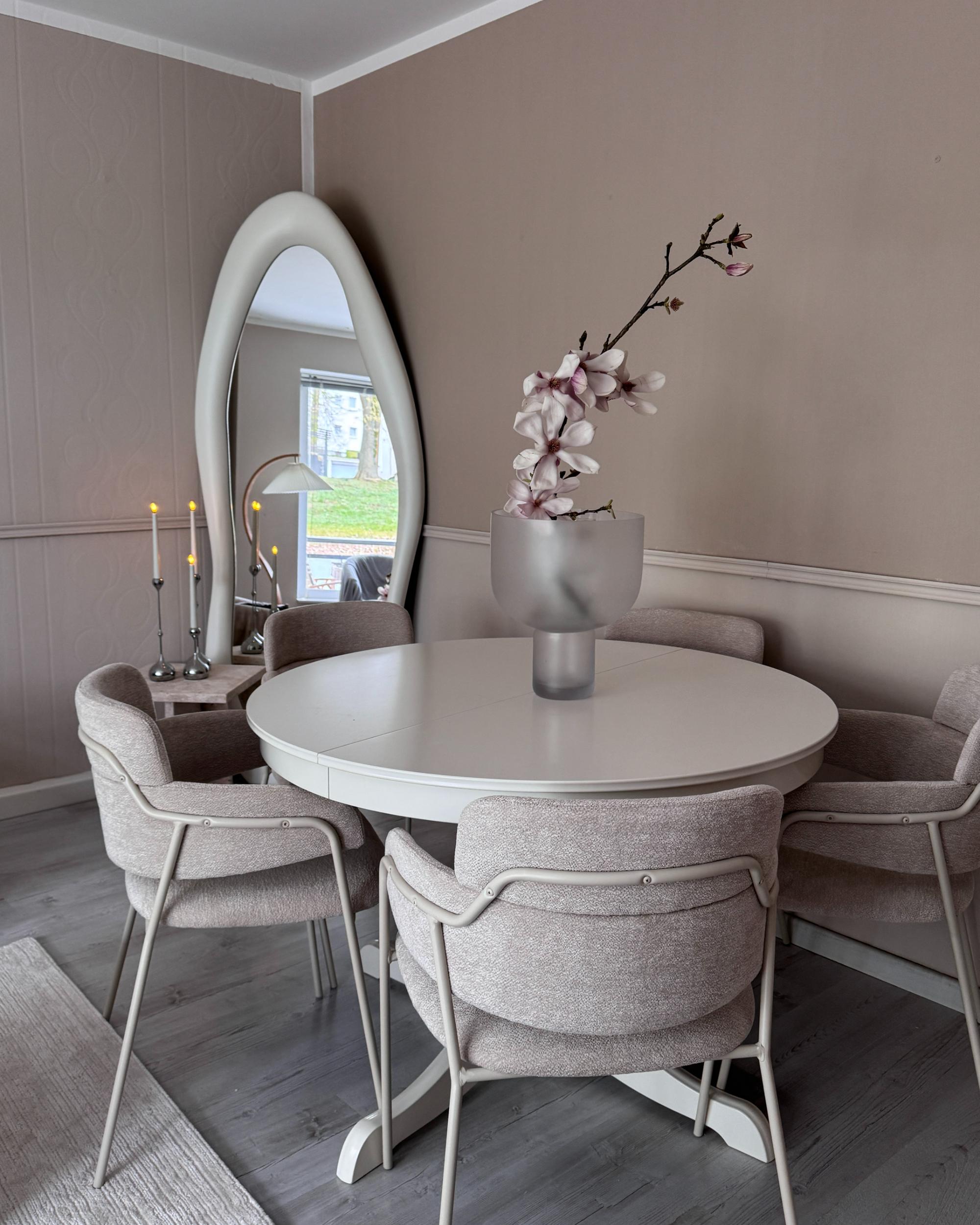 Set van 2 eetkamerstoelen PAONIA Chenille Lichtbeige
