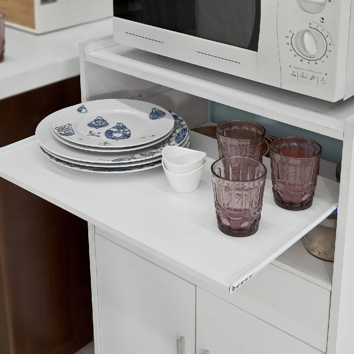 sobuy SoBuy FSB09-W Desserte micro-ondes