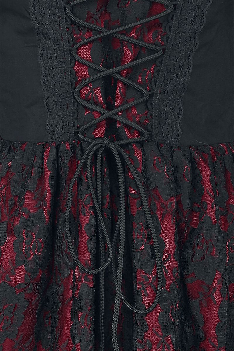 Robe avec bords en dentelle & fermeture Éclair | Gothicana by EMP Robe courte