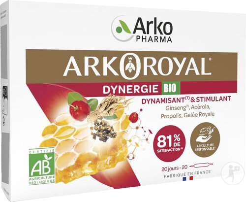 Arkopharma Arkoroyal Dynergie Fortifiant Et Stimulant Bio Ampoules 20x10ml