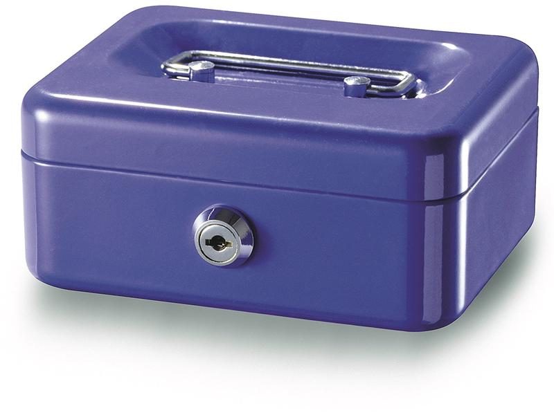 Robert Rieffel Geldkassette VT-GK1 Blau Geldkasten mit Schlüssel