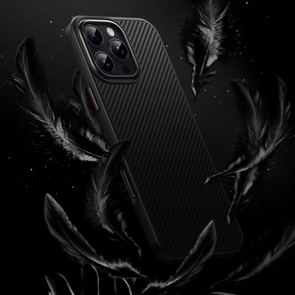 iPhone 16 Pro Max MagSafe Hardcase Hülle im Carbon Look - Schwarz