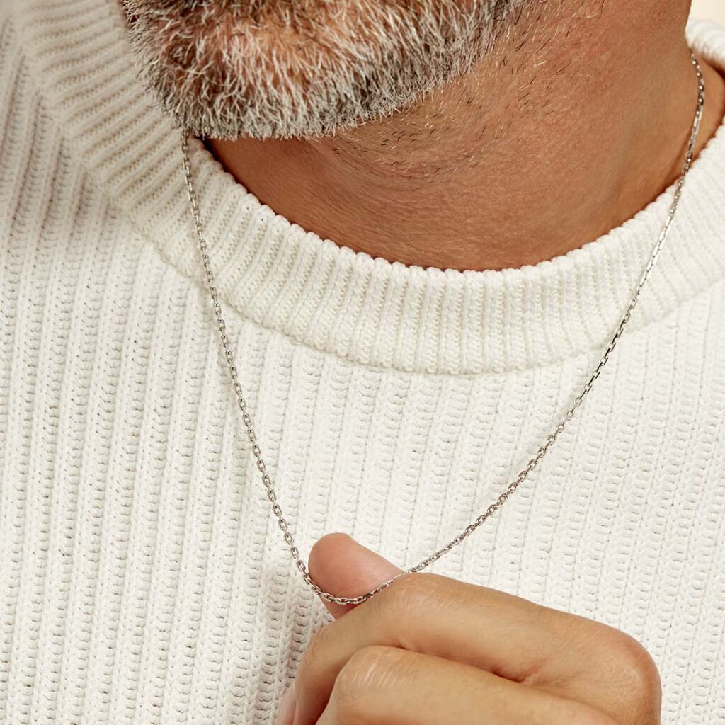 Chaîne Claudine Maille Forçat Argent Blanc