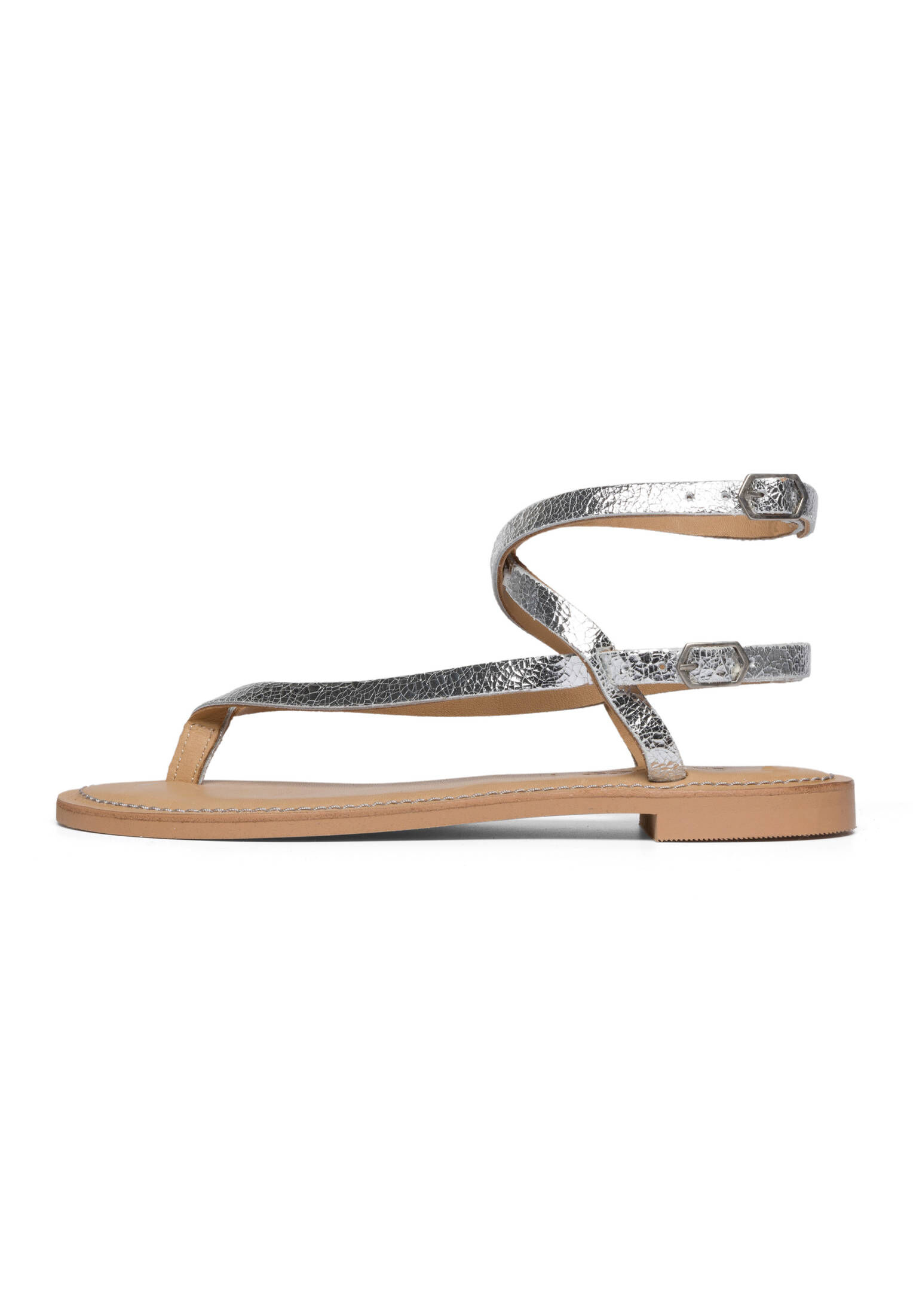 Ivylee Copenhagen| Damen Sandalen Olive Cracked Metallic