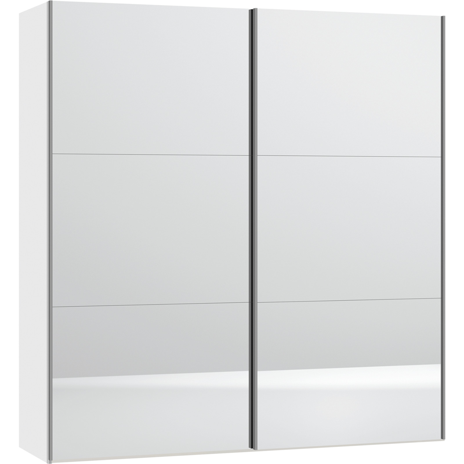 Schwebetürenschrank Schweizer 103 weiss, mit Spiegel 203 x 215 x 65 cm, 203 cm