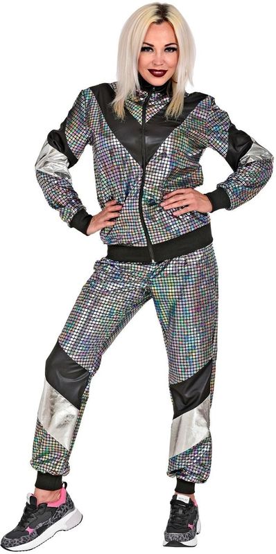 Widmann - Retro Trainingspak - Carnaval - Kleurreflecterende Stof