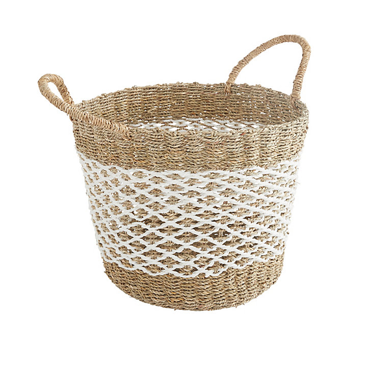 Panier rond en jonc de mer Sierra couleur naturelle