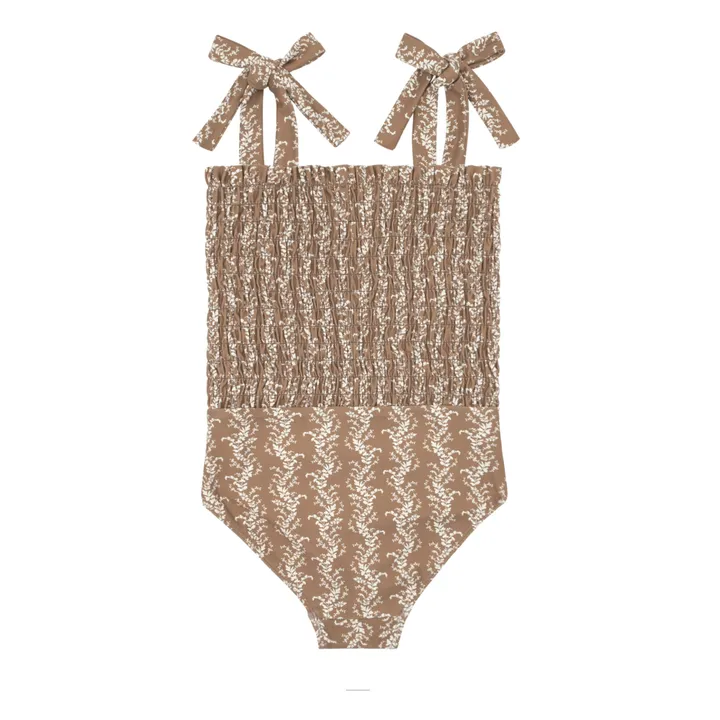 Minnow Maillot 1 Pièce Smocké Fleur | Marron