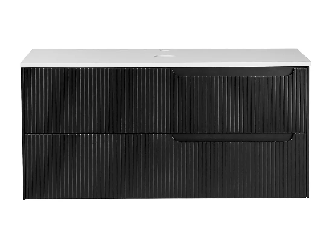 Meuble lavabo mural QUINTELA 100 cm 52 cm 48 cm Noir
