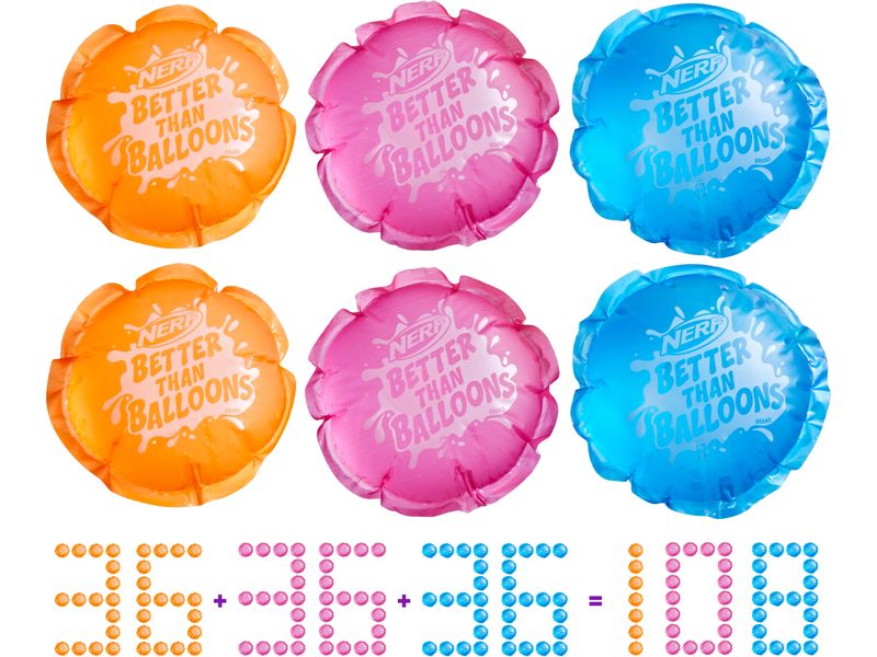 NERF Super Soaker Better Than Balloons Wasserkapseln 108 St Spannende und platzende Spritzwasseraktion