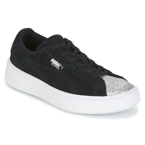 Puma - SUEDE PLATFORM GLAM PS - Noir / Argenté