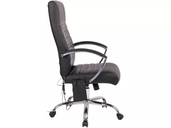 Chaise de bureau - Similicuir & Métal chromé - Noir - Valais