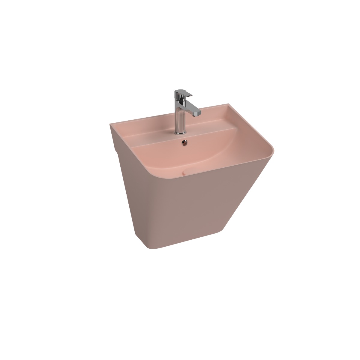 Isvea Sott Aqua hangende wastafel 50cm roze