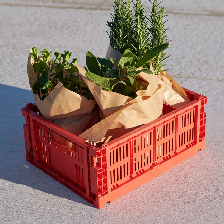 HAY - Colour Crate Korb S, 26,5 x 17 cm, blush, recycled (4er Set)