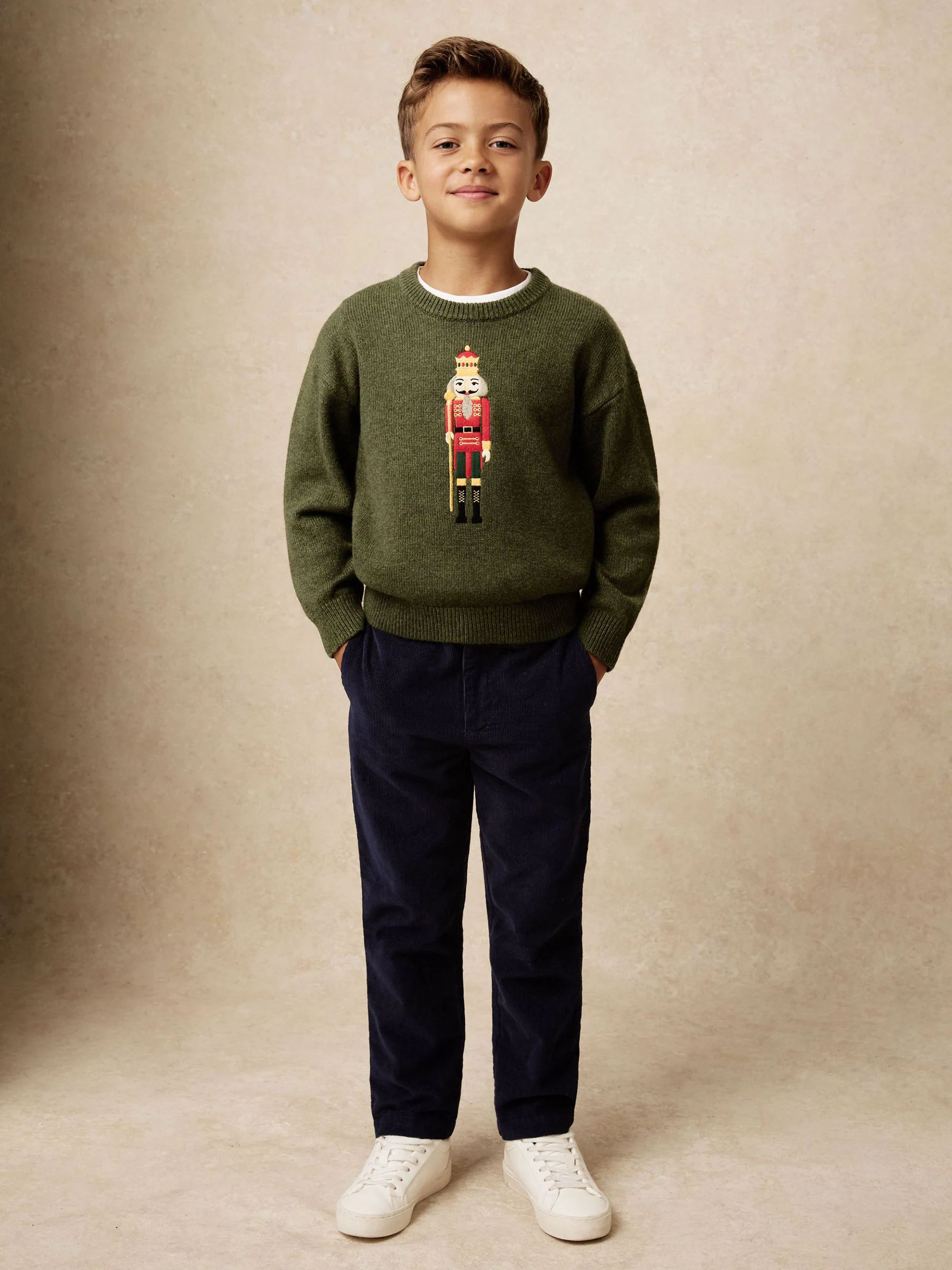 Groen - Reiss Desmond Wool-Blend Nutcracker Jumper
