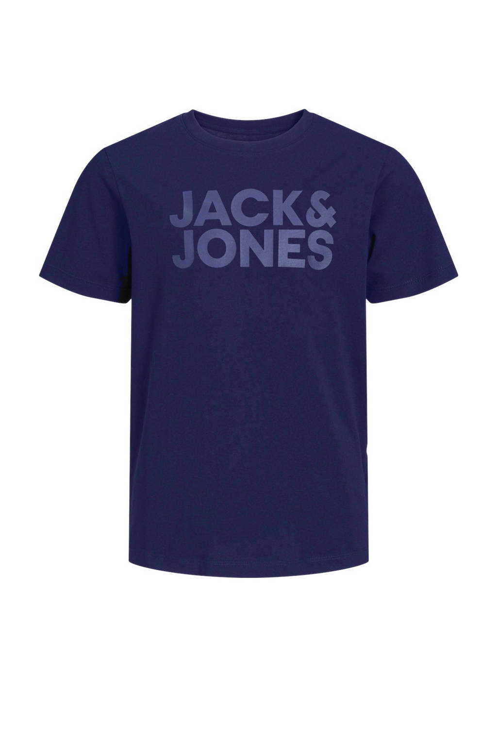 JACK & JONES T-shirt JJECORP met tekst marine