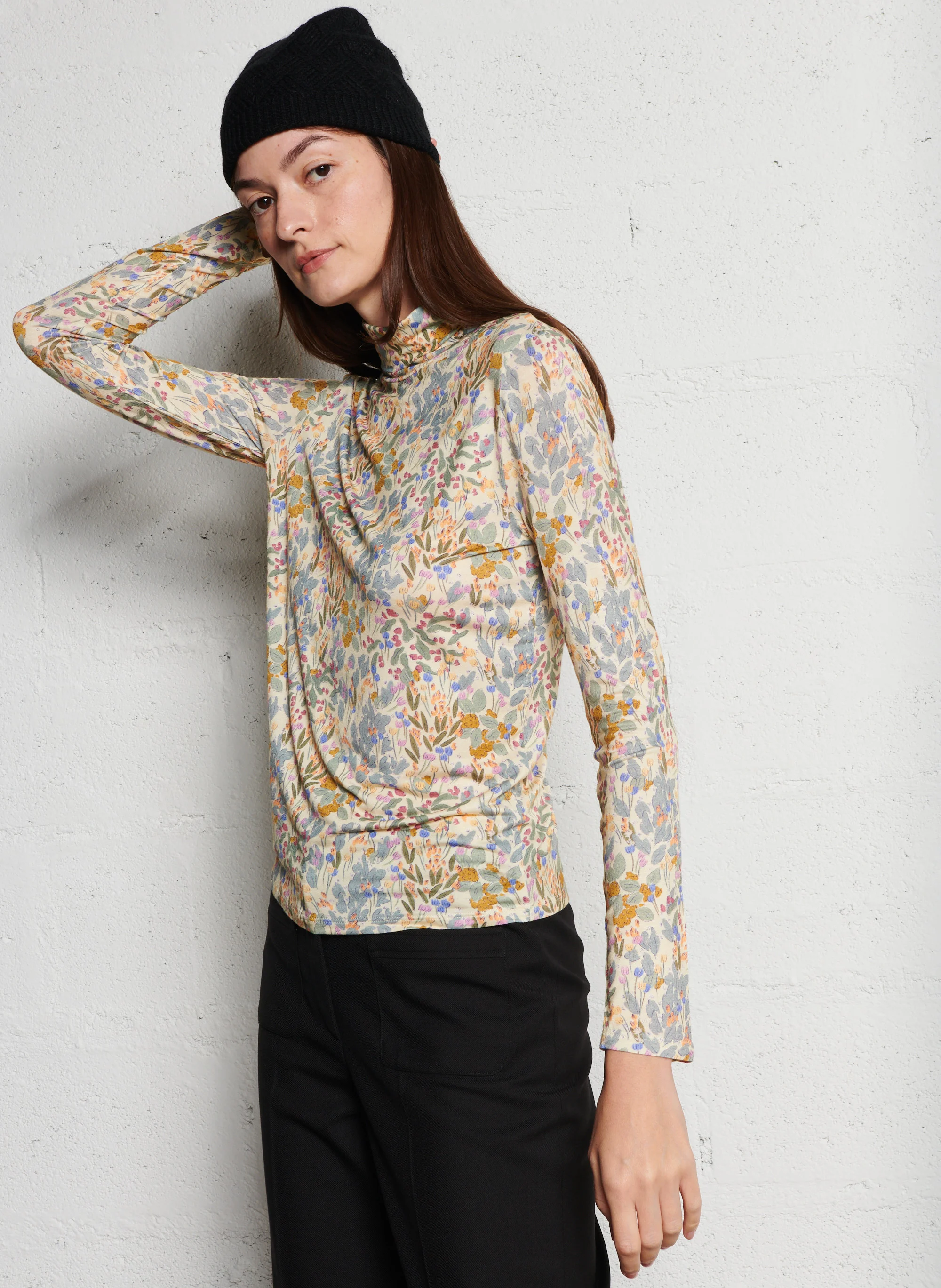 FERNANDA - Sous-pull col roulé ajusté imprimé | Multicolore