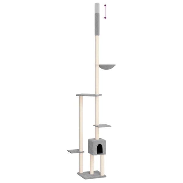 vidaXL Kloretre gulv til tak lysegrå 258,5-284,5 cm