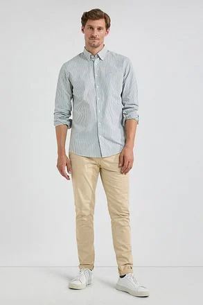 McGregor Overhemd Poplin Streep Sage Groen MM242.6001.05-5107 kopen