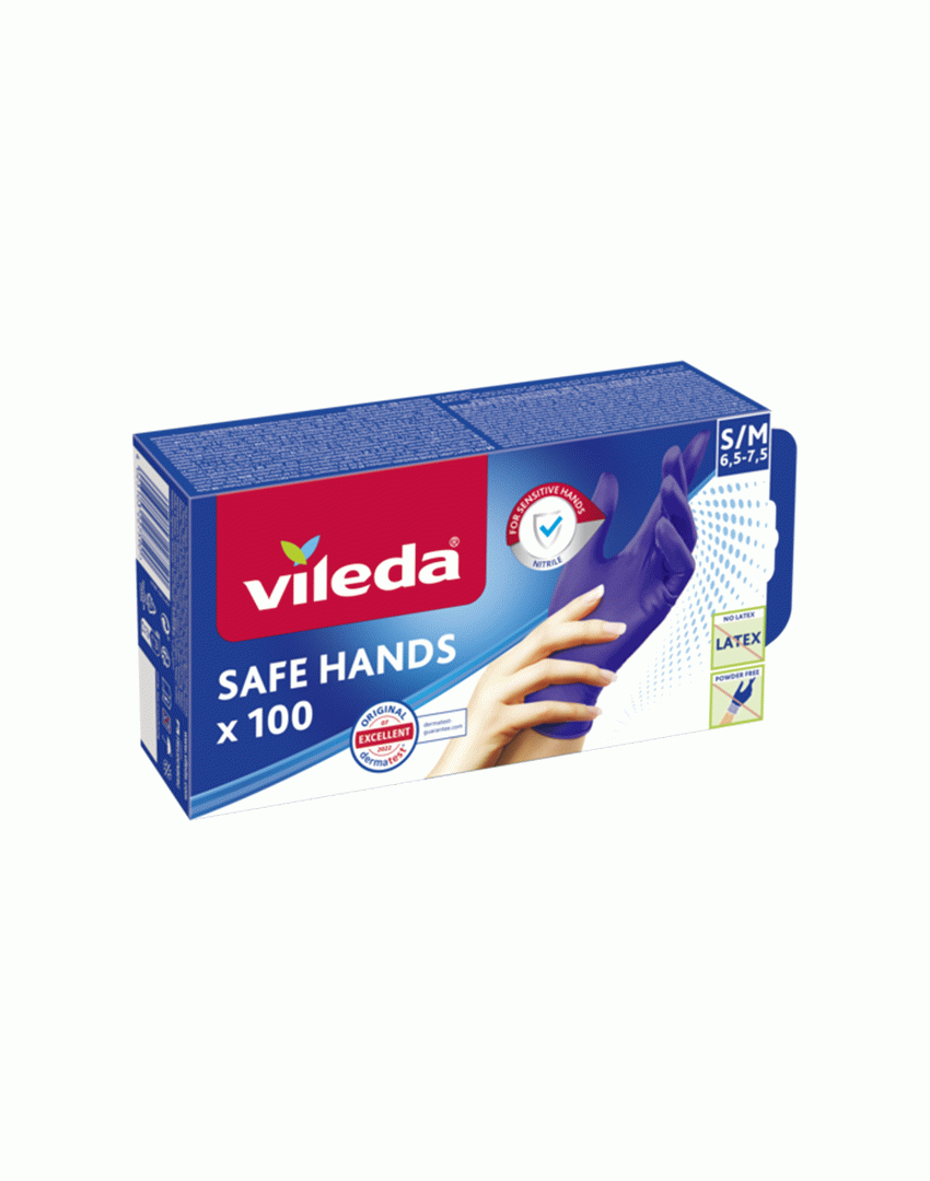 Disposable Nitrile Gloves Safe Hands 100 Un P/M