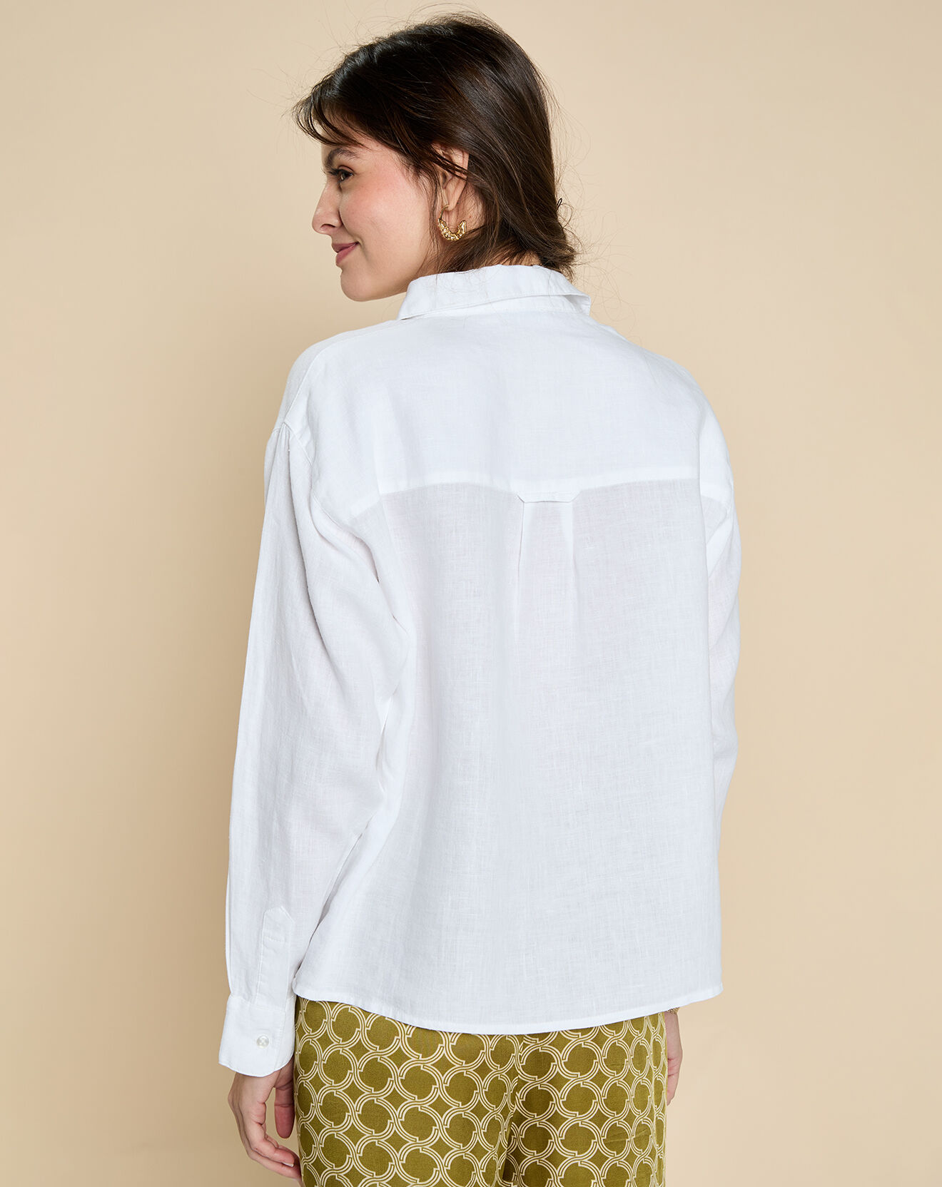 Harris Wilson Chemise 100% Lin Elise blanche