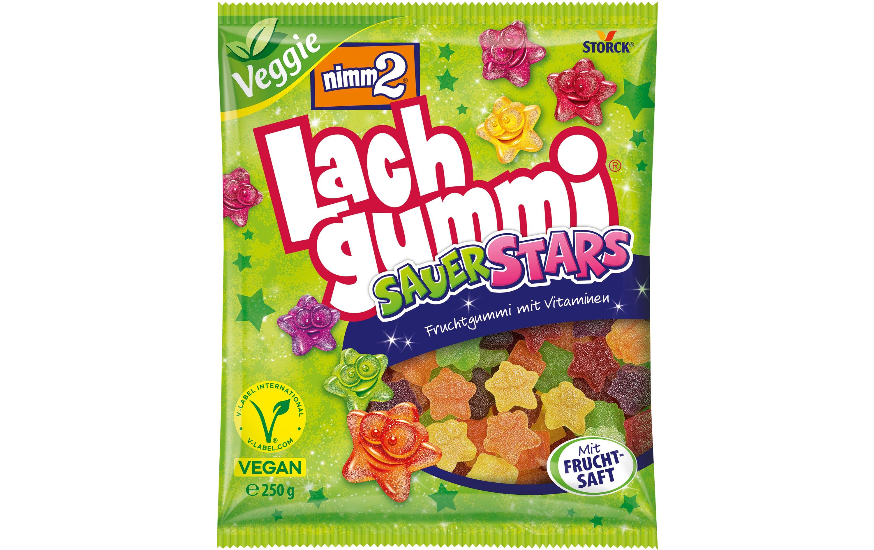 Nimm2 Lachgummi Sauer Stars 250 gFruchtgummi mit Vitaminen