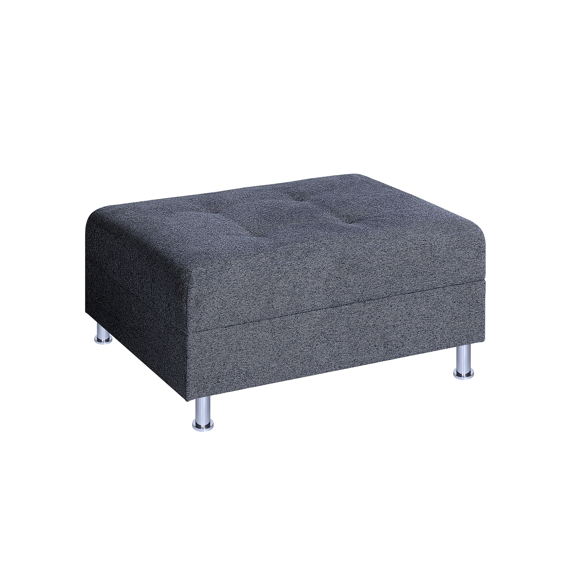 Hocker - anthrazit - Strukturgewebe - Federkern