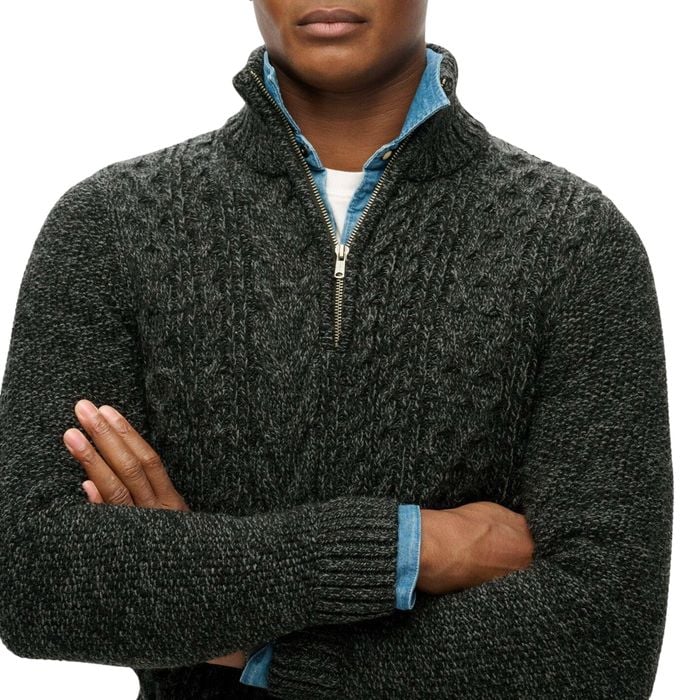 Superdry Jacob Cable Knit Half Zip Trui Heren