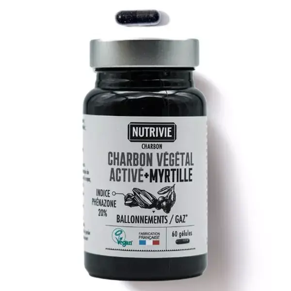 Nutrivie Carvão Ativado Mirtilo Vegano 60 cápsulas