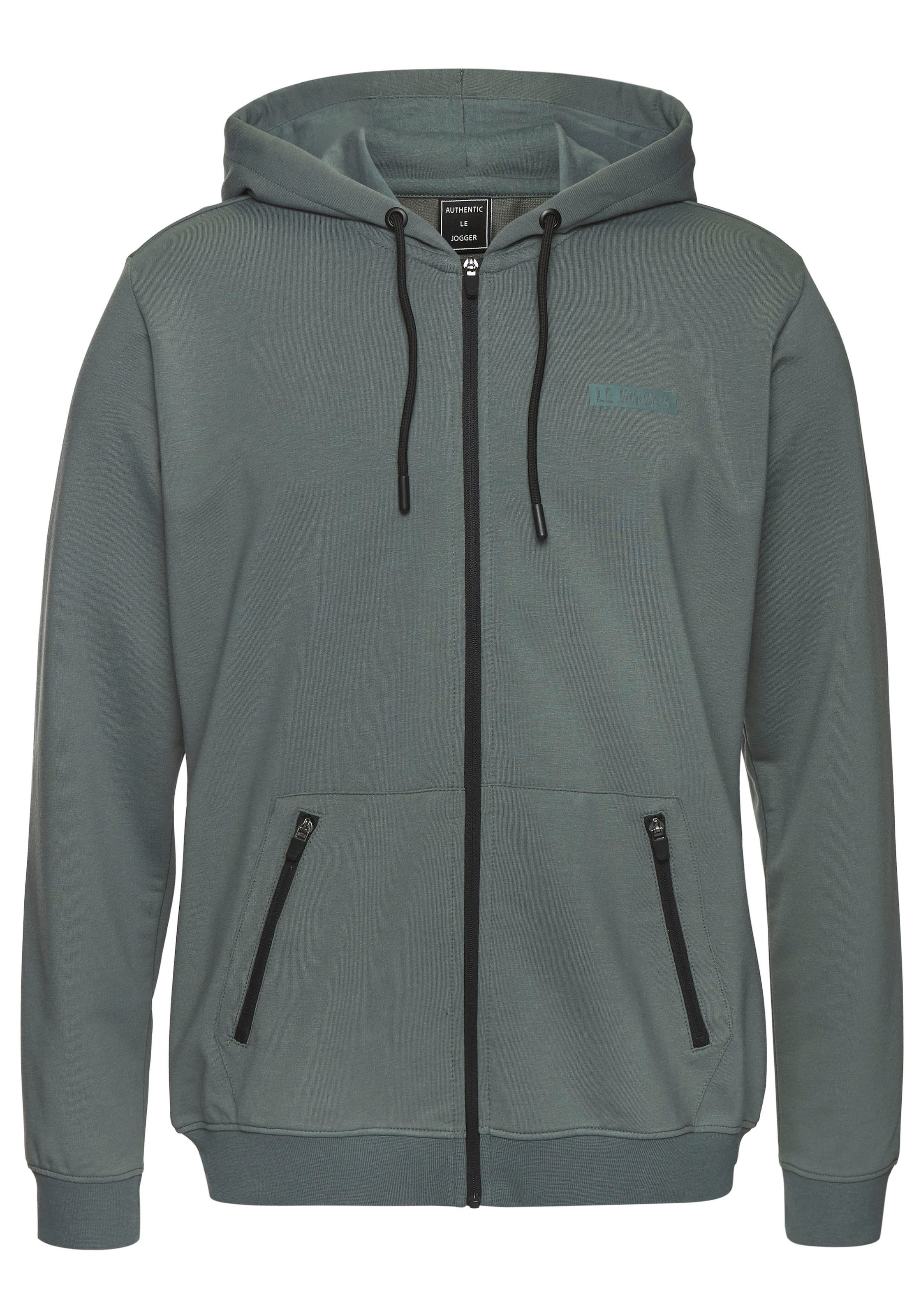 le jogger® Kapuzensweatjacke mit seitlichen Reissverschlusstaschen
