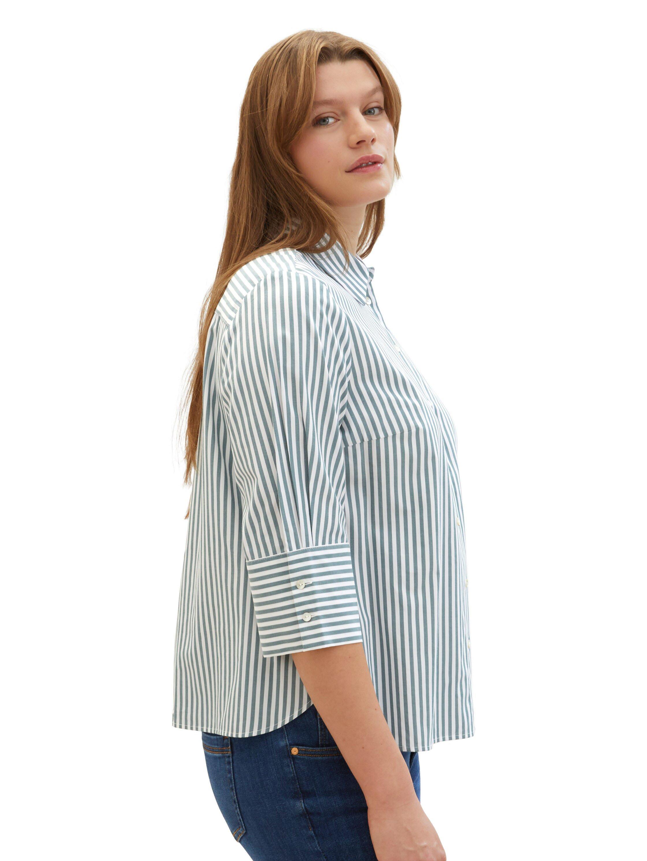 Gestreifte Bluse mit breiten Manschetten